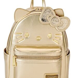 Loungefly Sanrio 50th Anniversary Hello Kitty Gold Mini Backpack